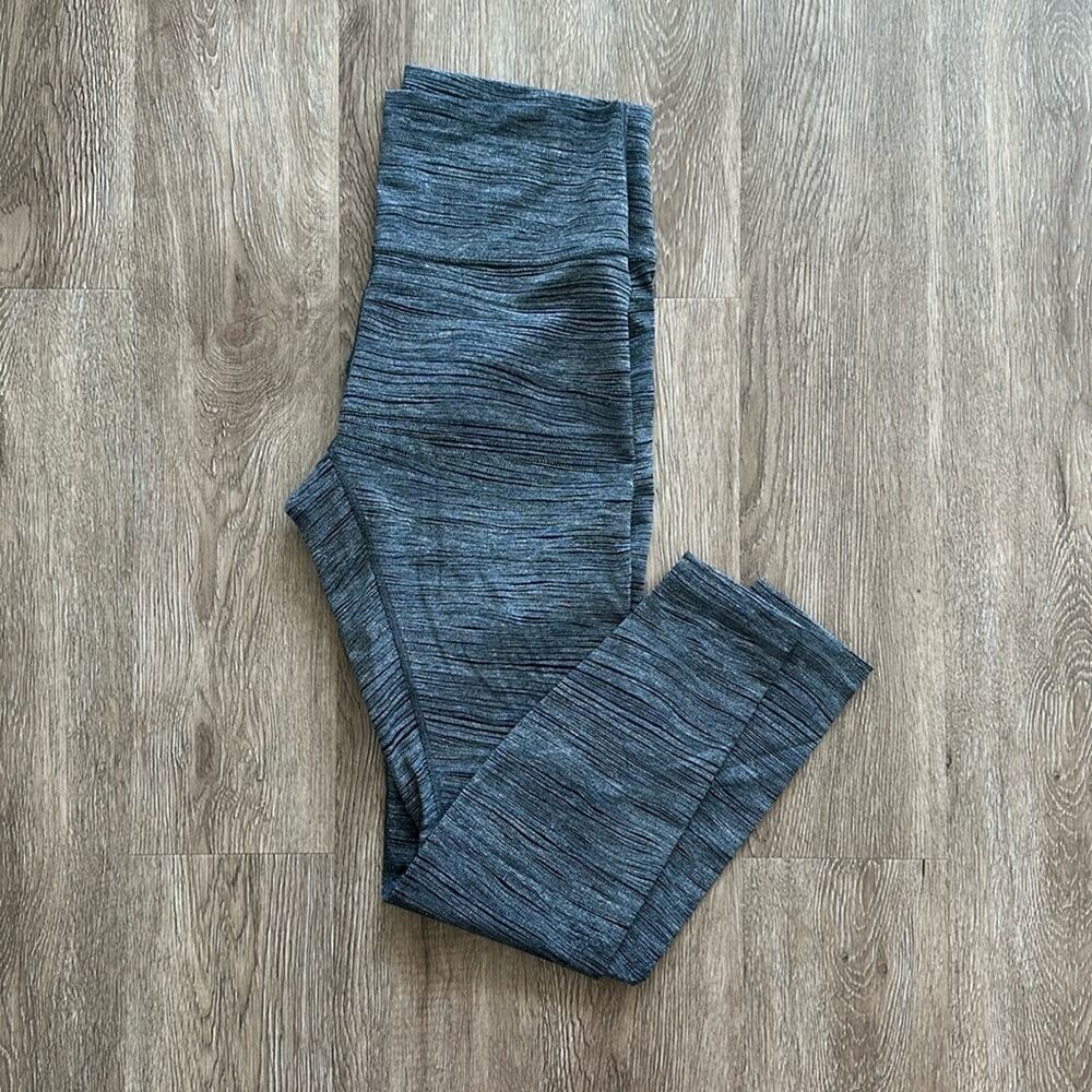 Lululemon Wunder Under Hi-Rise Tight Leggings Size 10 Bit Point Ice Grey Black